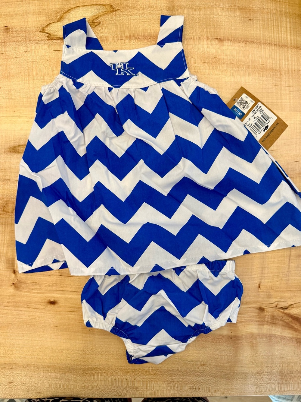 University of Kentucky Baby Dress Set 12M Blue White UK Wildcats Bloomer Set
